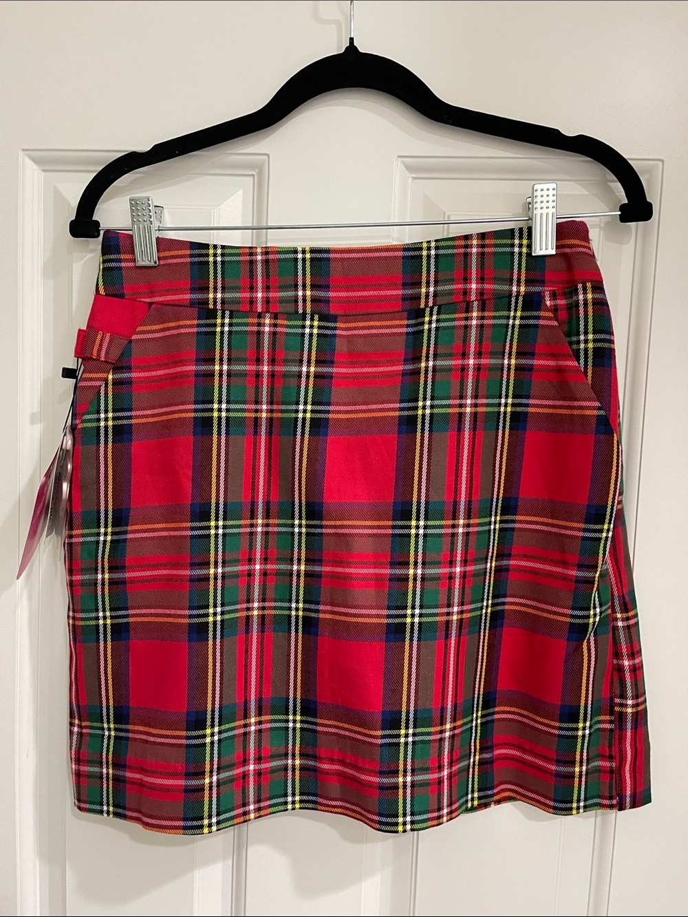 Royal & Awesome Red Tartan Plaid Golf Skirt - Women's  Size 8 NWT